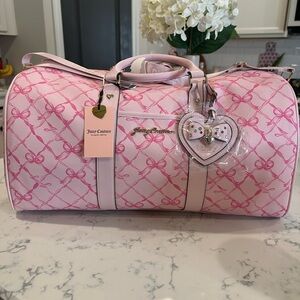 Juicy Couture Pink Bow Travel Bag with Heart Charm